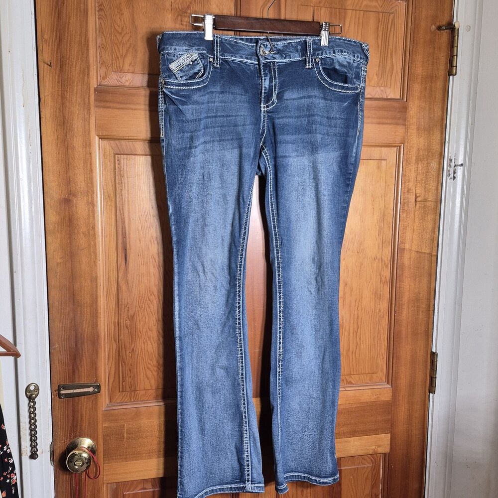 Red Camel Women's Size 15 Bootcut Jeans Thick Stitch High Rise Flap Pocket
